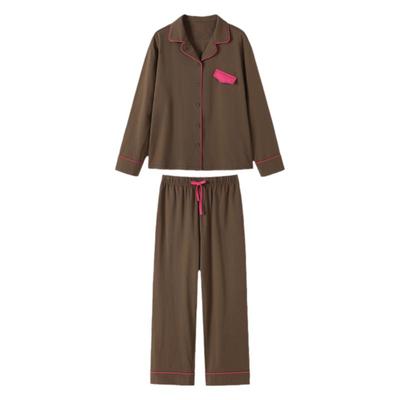 撞色线条家居服套装四季睡衣