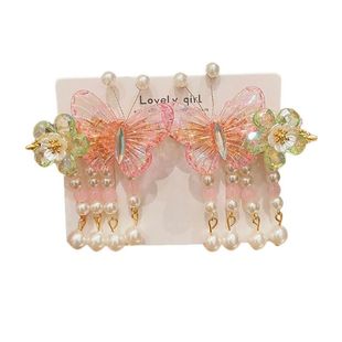 古风头饰女童汉服头花儿童发饰花朵发夹女古装侧边夹国风夹子发卡