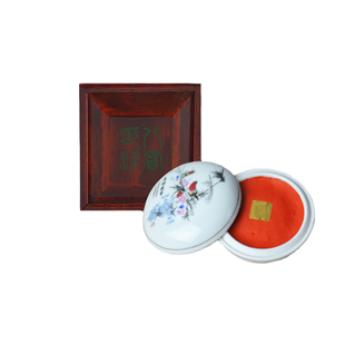 朱砂朱磦印泥 60克漳州市八宝印泥厂 木盒印章篆刻书画