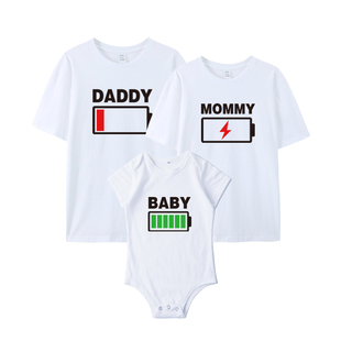 宝宝亲子装婴儿一家三口四口夏季全家炸街满月父子装摄影短袖T恤