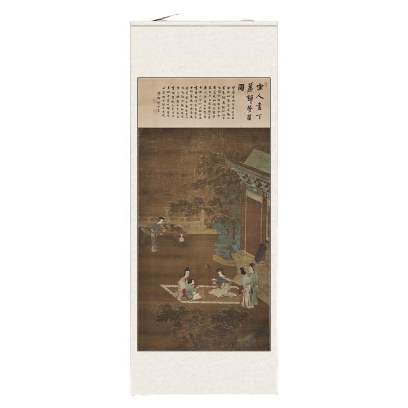 仕女图国画挂画唐朝客厅装饰画