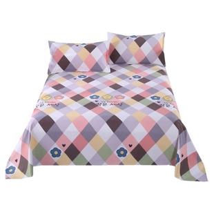 【加厚款】 纯棉老粗布床单单件/全棉床单三件套印花帆布被单单件