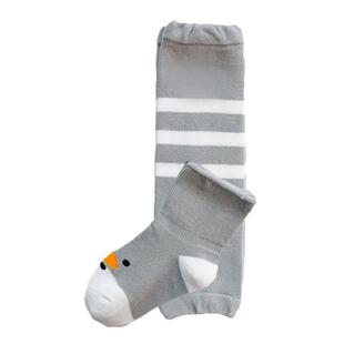 婴儿宝宝护膝分体袜子套装地板爬行袜套 0-3纯棉护腿秋冬季换尿布