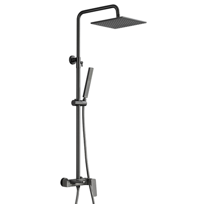 鼎菲轻奢枪灰色冷热明装淋浴花洒