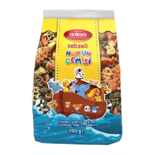 【进口】土耳其安卡拉三色动物形蔬菜意面350g意粉通心粉方便速食