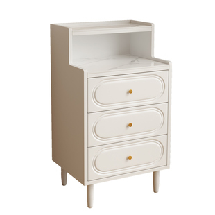 实木复古床头柜卧室小型中古风黑色床边储物柜家用床边收纳抽屉柜