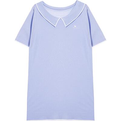 爱慕26春夏海藻家居服女抗菌防螨翻领睡衣可外穿连衣裙AM44C641