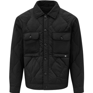 CAT卡特25秋冬新品男士设计感复古夹克式短款薄款菱形格纹羽绒服