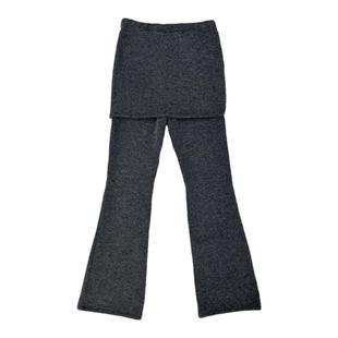 eihey诶嘿设计感百搭松紧腰垂坠微喇拼接开叉假两件打底裙裤一体