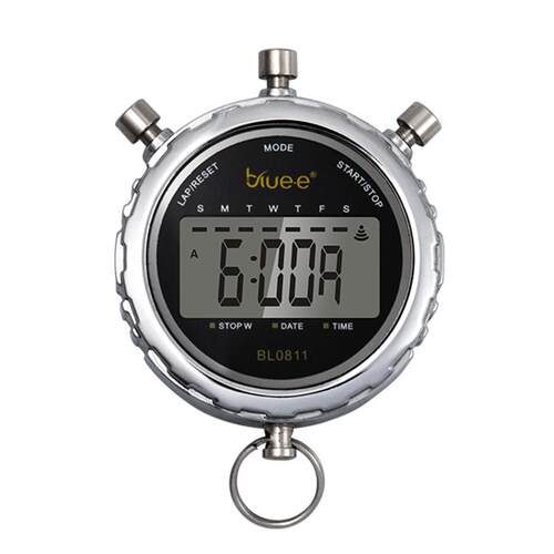 BLUEE金属电子计时器秒表高清大屏防水裁判田径运动专用闹钟/0811