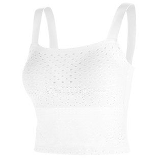 莉莉周美背心女士带胸垫抹胸内搭打底白色蕾丝外穿奶呼呼吊带上衣