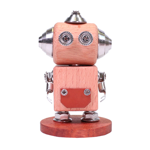机械党朋克积木人盲盒潮玩木头人积木金属拼装模型国潮手办送礼