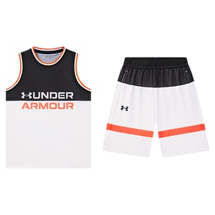 安德玛童装儿童秋衣夏季新款男童篮球运动服套装撞色运动背心短裤