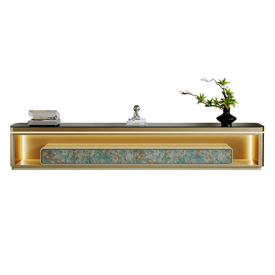 墨乔轻奢带灯实木电视柜茶几组合