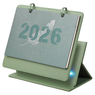 2026新款台历摆件高档皮革定制