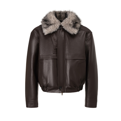 BALIANG「捌樑」 迂'detour' 廓形翻毛领复古皮衣夹克棉服外套