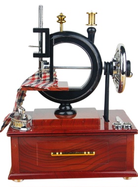 创意复古怀旧缝纫机音乐盒小摆件