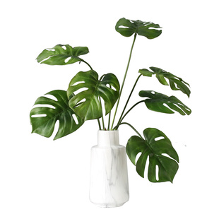 风吟仿真手感七头龟背叶龟背竹 室内装饰绿植北欧植物盆栽摆件