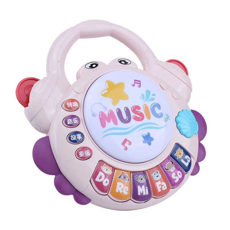 螃蟹音乐鼓宝宝音乐手鼓拍拍玩具1拍月3-6-9岁益智婴儿个早教鼓