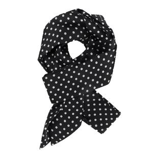 馨帮帮 高级感百搭系脖发带薄款领带配饰时尚红色长条波点丝巾女