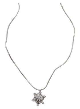 独特设计可转动雪花女毛衣链高级秋冬轻奢小众锁骨项链