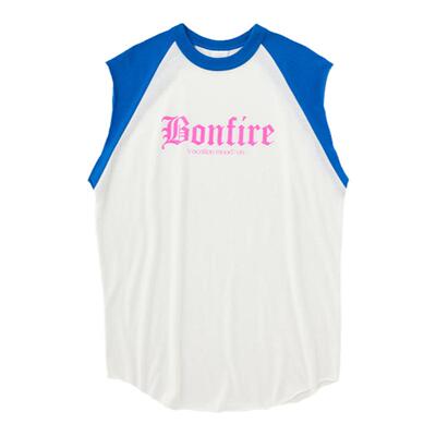 撞色字母设计中性休闲背心moussy