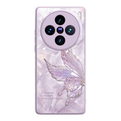 轻奢高级感洛可可蝴蝶钢化玻璃壳