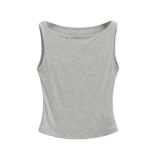 灰色一字领吊带背心女外穿春夏季新款内搭显瘦遮副乳船领运动上衣