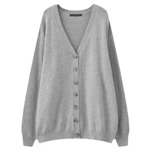BM Fashion美式bm针织衫女外搭内穿早秋新款上衣宽松居家V领开衫