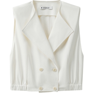 播商场同款独特漂亮洋气马甲女夏季新款经典翻领上衣BDS2MD2462