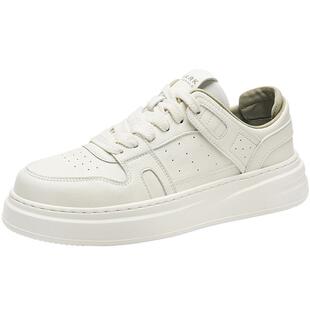 马克华菲小白鞋男冬季2025新款男士休闲板鞋皮面男鞋保暖运动鞋子