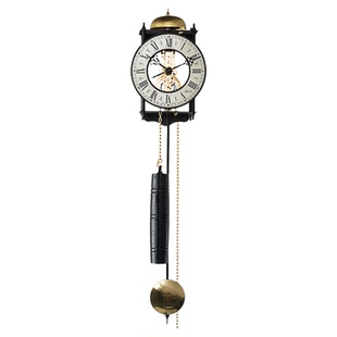 欧式机械挂钟钟表客厅简约德国机芯单重锤摇摆报时时钟家用装饰钟