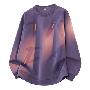 WASSUP PLAM卫衣男2025新款秋冬青少年加绒加厚宽松休闲长袖上衣