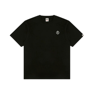 Aape旗舰店男装春夏黑桃型猿人徽章舒适简约圆领短袖T恤1809XXQ