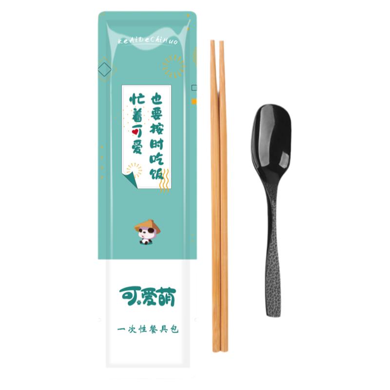 一次筷子铜版纸硬勺子高端碳化筷