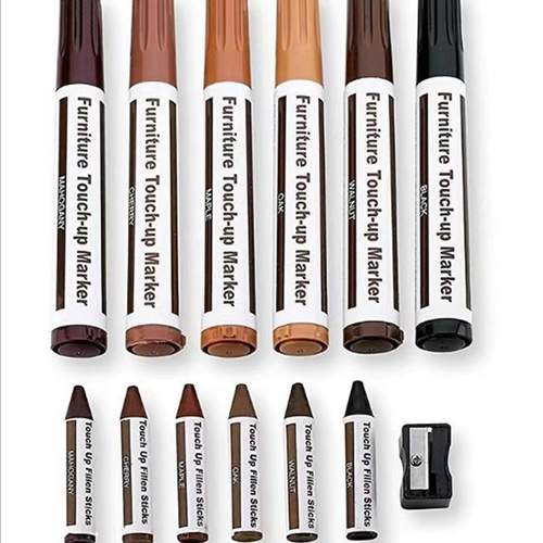 12支地板补漆笔划痕木纹套装漆木家具记号笔修复笔笔修补掉制填色