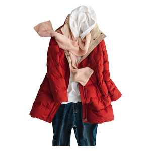 冬新款90白鸭绒立领中长款羽绒服