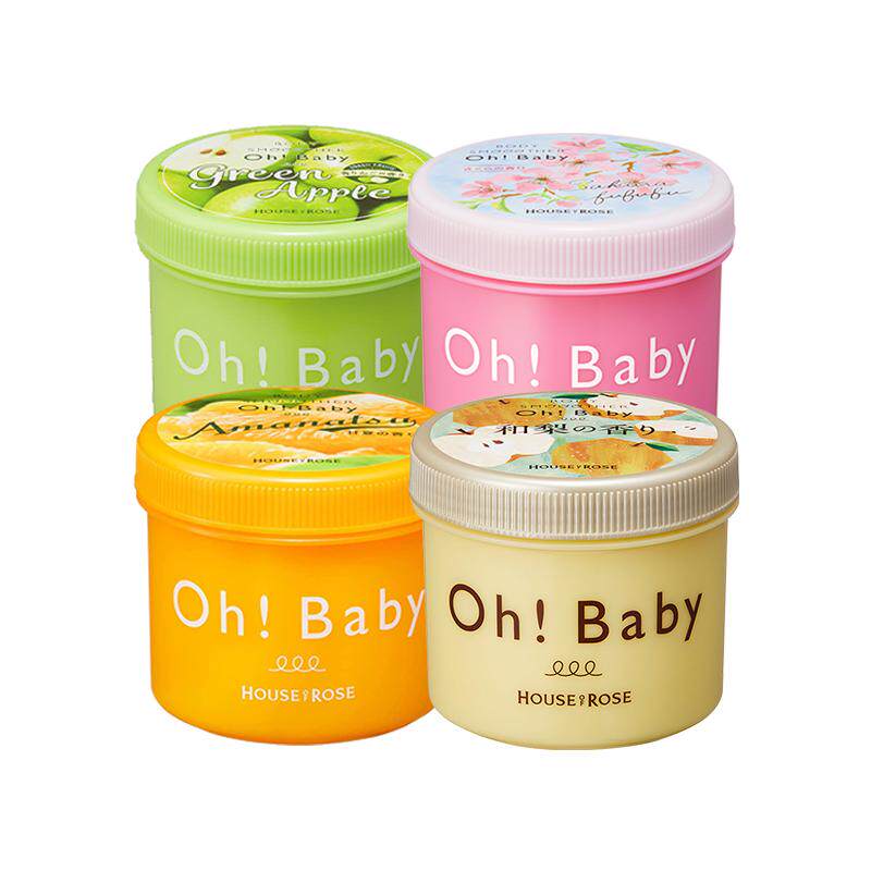 日本ohbaby磨砂膏全身去死皮角质关节光滑沐浴用350g【部分临期】