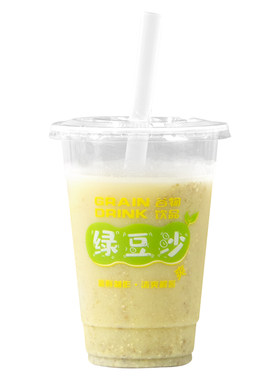 广塑500ml绿豆沙杯子牛乳打包杯