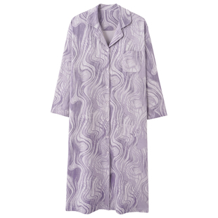 浪莎女士睡裙2026新款纯棉长袖宽松连衣裙春秋季可外穿爽棉家居服