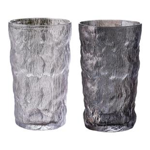 冰川纹玻璃杯家用杯子女冰川杯咖啡洋酒啤酒杯酒杯红酒杯茶杯水杯