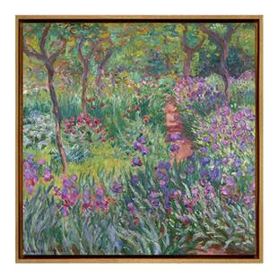 莫奈-吉维尼的鸢尾花园版画客厅装饰画玄关挂画北欧餐厅卧室壁画