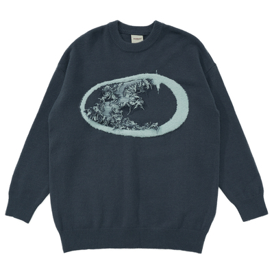 做旧复古百搭套头针织衫毛衣男女