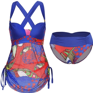 爱慕内衣女缤纷羽意裙式分身泳衣女士AM672872