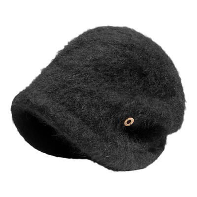 兔毛绒感保暖显脸小堆堆帽