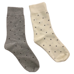 抗起球袜子女款秋冬女士纯棉中筒袜波点2026新款爆款澳棉堆堆长袜