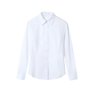 海澜之家白衬衫女修身长袖正装衬衫职业通勤衬衣公司上班面试打底