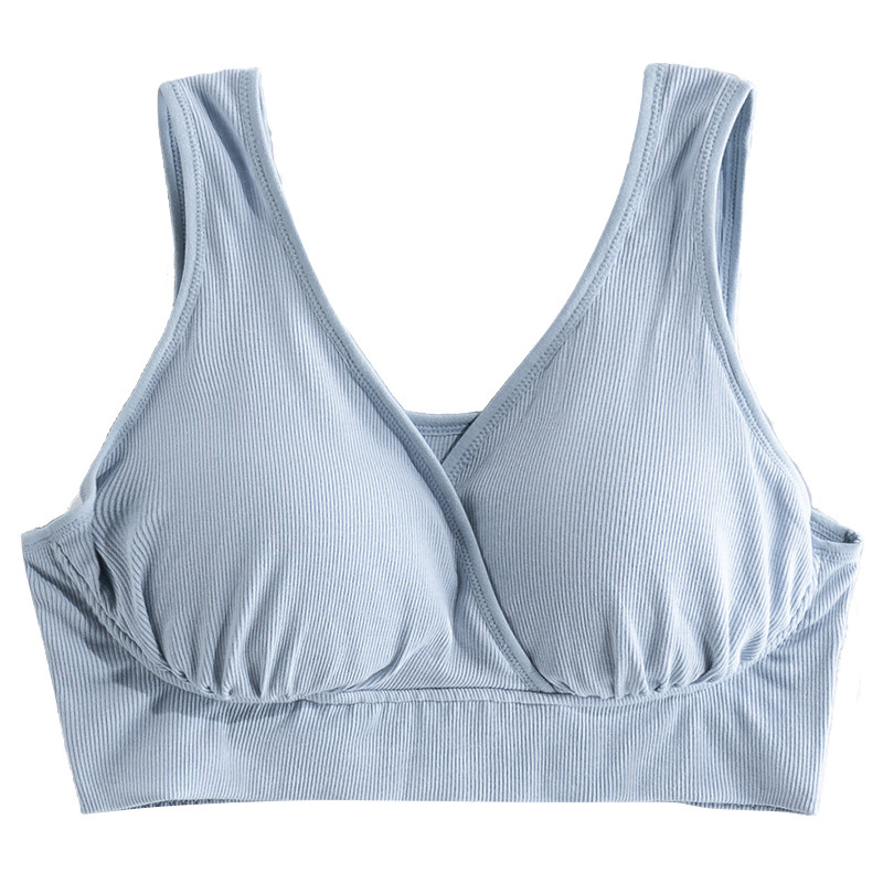 孕妇夏季薄款哺乳内衣交叉背心式