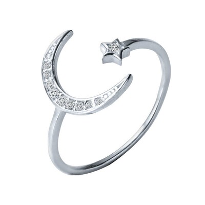 星月戒指女可爱女学生韩版简约