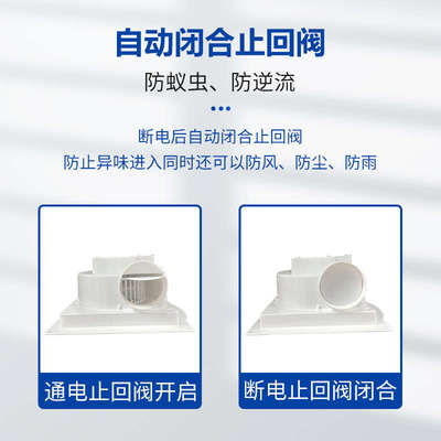 排气扇集成吊顶空气循环排风扇家用强力静音抽风机天花方形换气扇